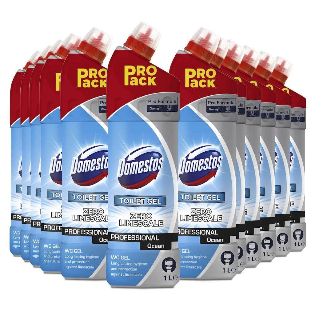 Pachet Domestos Professional Toilet Gel Ocean – Gel Dezinfectant pentru Toaleta, 12×1L - vivimall.ro