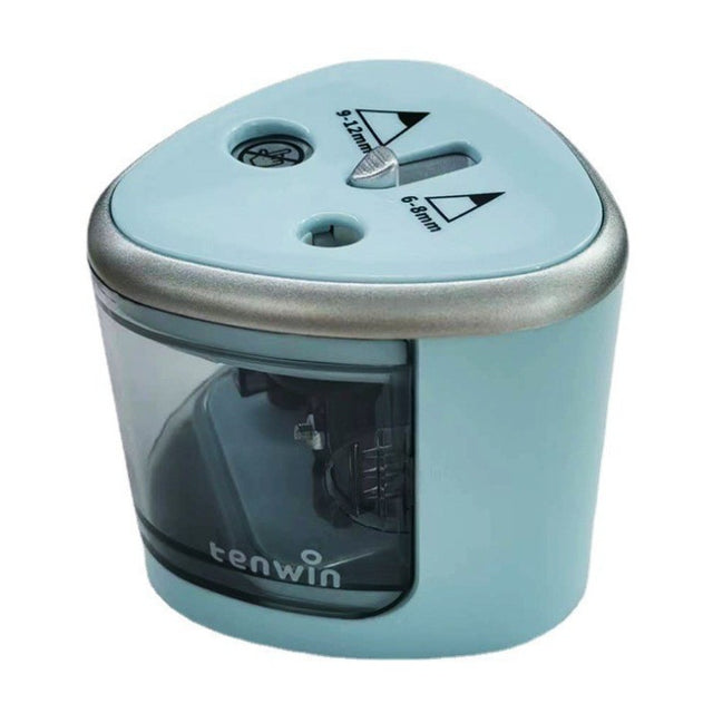 Ascutitoare Electrica cu 2 Gauri, Vivimall, Gri, Baterii 4 x AA (neincluse), 7.5 x 7.5 x 7.5 cm, Albastru - vivimall.ro