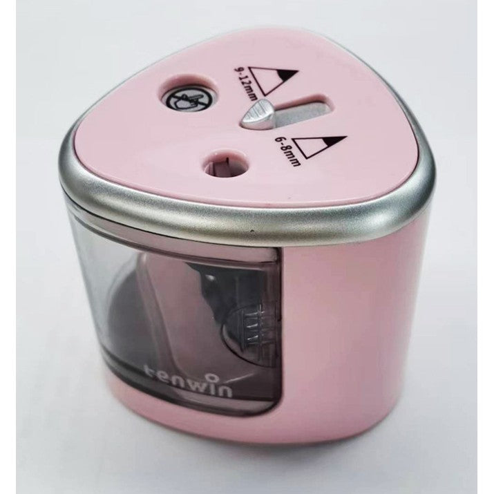 Ascutitoare Electrica cu 2 Gauri, Vivimall, Gri, Baterii 4 x AA (neincluse), 7.5 x 7.5 x 7.5 cm, Roz - vivimall.ro