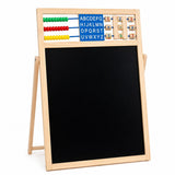 Tabla Educativa de Desen Magnetica cu Doua Fete, Flippy, Reglabila pe Inaltime, Cadru din Lemn, Abac, Litere si Accesorii Incluse, Varsta Recomandata 3 Ani Plus, 52x36 cm - vivimall.ro