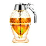 Dozator de Miere, Vivimall, Dispenser fara Picurare, Borcan Tip Fagure, fara Scurgeri, pentru Zahar si Sirop, 15x8 cm, Transparent - vivimall.ro