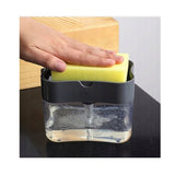 Dozator Dispenser 2 In 1 Pentru Detergent Lichid De Vase Sau Pentru Obiecte Sanitare Cu Suport Pentru Burete De Bucatarie,14 X 10.5 X 10 Cm, Capacitate 380 Ml - vivimall.ro