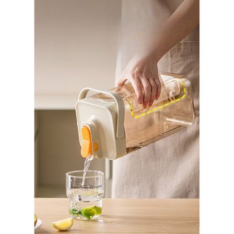 Dozator Portabil Pentru Bauturi 3.5 Litri, Capac Etans, Duza Deschidere/Inchidere, Recipent Din Plastic, Gradat, Filtru, Maner, 29.7 X 14.1 X 14.4 Cm, Pentru Diverse Bauturi, Alb - vivimall.ro