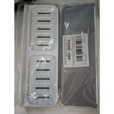 Savoniera Dubla, Flippy, de Perete, cu Compartiment de Scurgere, Montare prin Lipire, 26 x 8 x 4 cm, Alb/Gri