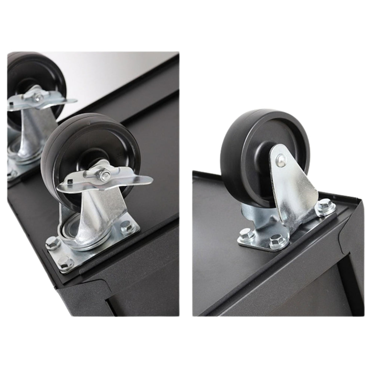 Dulap Mobil pentru Scule, Flippy, 7 Sertare, cu Incuietoare, pe Roti cu Frana, Maner Lateral, 61.5 x 33 x 79 cm, Negru - vivimall.ro