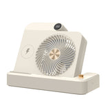 Ventilator 2in1, Flippy, Functie Incarcare Telefon Wireless, 100 Trepte de Viteza, 2400 mAh, 5V, 2A, 25 x 16.5 x 24 cm, Bej - vivimall.ro