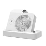 Ventilator 2in1, Flippy, Functie Incarcare Telefon Wireless, 100 Trepte de Viteza, 2400 mAh, 5V, 2A, 25 x 16.5 x 24 cm, Alb - vivimall.ro