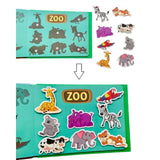 Carte Educativa cu Stickere Reutilizabile, Flippy, Quiet Book Senzoriala cu Pagini Interactive, Puzzle, Joc Montessori, Seria ''Lumea Animalelor'', Dezvolta Motricitatea Fina si Logica, Quiet Book pentru Invatare Timpurie, 3 ani, Multicolor - vivimall.ro