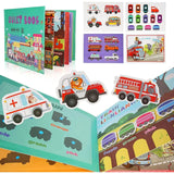 Carte Educativa cu Stickere Reutilizabile, Flippy, Quiet Book Senzoriala cu Pagini Interactive , Joc Montessori, Seria ''Vehicule si Masini'', Puzzle, Dezvolta Motricitatea Fina si Logica, Quiet Book pentru Invatare Timpurie, 3 ani, Multicolor - vivimall.ro
