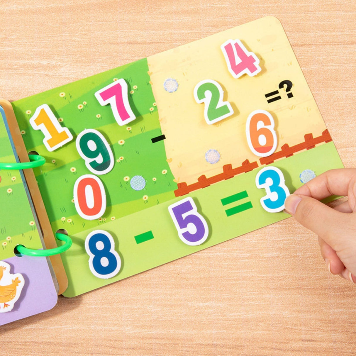 Detaliu stickere Velcro reutilizabile Busy Book Cognitiv Flippy, activitate sortare obiecte
