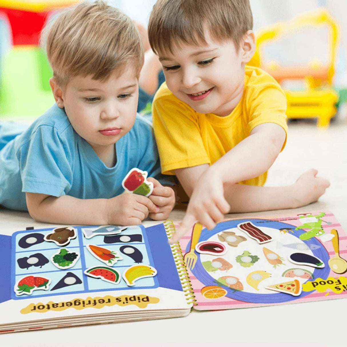 Carte Educativa cu Stickere Reutilizabile, Flippy, Quiet Book Senzoriala cu Pagini Interactive , Joc Montessori, Dezvolta Motricitatea Fina si Logica, Quiet Book pentru Invatare Timpurie, 3 ani, Multicolor - vivimall.ro