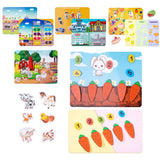 Carte Educativa cu Stickere Reutilizabile, Flippy, Quiet Book Senzoriala cu Pagini Interactive , Joc Montessori, Dezvolta Motricitatea Fina si Logica, Quiet Book pentru Invatare Timpurie, 3 ani, Multicolor - vivimall.ro