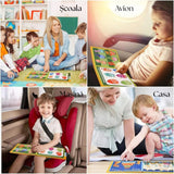 Carte Educativa cu Stickere Reutilizabile, Flippy, Quiet Book Senzoriala cu Pagini Interactive , Joc Montessori, Seria ''Dinozaur'', Dezvolta Motricitatea Fina si Logica, Quiet Book pentru Invatare Timpurie, 3 ani, Multicolor - vivimall.ro