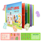 Carte Educativa cu Stickere Reutilizabile, Flippy, Quiet Book Senzoriala cu Pagini Interactive , Joc Montessori, Seria ''Numere'', Dezvolta Motricitatea Fina si Logica, Quiet Book pentru Invatare Timpurie, 3 ani, Multicolor - vivimall.ro