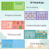 Carte Educativa cu Stickere Reutilizabile, Flippy, Quiet Book Senzoriala cu Pagini Interactive , Joc Montessori, Seria ''Numere'', Dezvolta Motricitatea Fina si Logica, Quiet Book pentru Invatare Timpurie, 3 ani, Multicolor - vivimall.ro