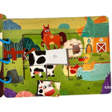 Carte Educativa cu Stickere Reutilizabile, Flippy, Busy Book Senzoriala cu Pagini Interactive , Joc Montessori, Seria ''Viata la Ferma'', Dezvolta Motricitatea Fina si Logica, Carte pentru Invatare Timpurie, 3 ani, Multicolor - vivimall.ro