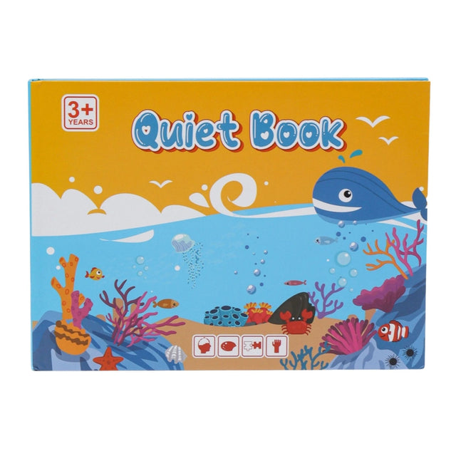 Carte Educativa cu Stickere Reutilizabile, Flippy, Quiet Book Senzoriala cu Pagini Interactive, Joc Montessori, Seria ''Lumea Acvatica'', Dezvolta Motricitatea Fina si Logica, pentru Invatare Timpurie, 3 ani, Multicolor - vivimall.ro