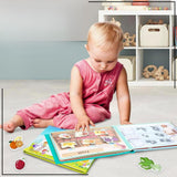 Carte Educativa cu Stickere Reutilizabile, Flippy, Quiet Book Senzoriala cu Pagini Interactive , Joc Montessori, Seria ''Fructe si Legume'', Dezvolta Motricitatea Fina si Logica, pentru Invatare Timpurie, 3 ani, Multicolor - vivimall.ro