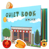 Carte Educativa cu Stickere Reutilizabile, Flippy, Quiet Book Senzoriala cu Pagini Interactive , Joc Montessori, Seria ''Fructe si Legume'', Dezvolta Motricitatea Fina si Logica, pentru Invatare Timpurie, 3 ani, Multicolor - vivimall.ro