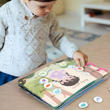 Carte Educationala Montessori, Flippy, Joc Educational Busy Book, Carte Senzoriala cu 12 Teme de Invatare, Dezvolta Motricitatea Fina si Logica, Alfabet, Cifre, Jucarie de Calatorie, 3ani+, Multicolor - vivimall.ro