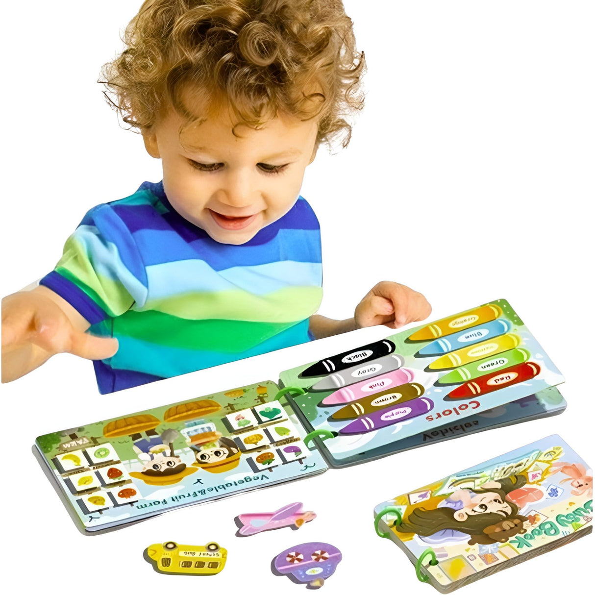 Carte Educationala Montessori, Flippy, Joc Educational Busy Book, Carte Senzoriala cu 12 Teme de Invatare, Dezvolta Motricitatea Fina si Logica, Alfabet, Cifre, Jucarie de Calatorie, 3ani+, Multicolor - vivimall.ro