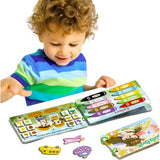 Carte Educationala Montessori, Flippy, Joc Educational Busy Book, Carte Senzoriala cu 12 Teme de Invatare, Dezvolta Motricitatea Fina si Logica, Alfabet, Cifre, Jucarie de Calatorie, 3ani+, Multicolor - vivimall.ro