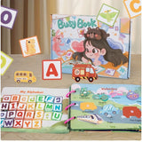 Carte Educationala Montessori, Flippy, Joc Educational Busy Book, Carte Senzoriala cu 12 Teme de Invatare, Dezvolta Motricitatea Fina si Logica, Alfabet, Cifre, Jucarie de Calatorie, 3ani+, Multicolor - vivimall.ro