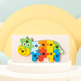Puzzle din Lemn 3D Montessori, Flippy, Jucarie Educativa pentru Copii, 0-3 Ani, Vopsea Ecologica, Dezvolta Motricitatea Fina, Coordonarea, Logica,  11 Piese, Model Vacuta, Multicolor - vivimall.ro