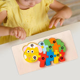 Puzzle din Lemn 3D Montessori, Flippy, Jucarie Educativa pentru Copii, 0-3 Ani, Vopsea Ecologica, Dezvolta Motricitatea Fina, Coordonarea, Logica,  11 Piese, Model Oaie, Multicolor - vivimall.ro