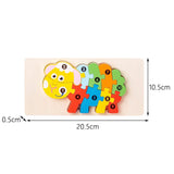 Puzzle din Lemn 3D Montessori, Flippy, Jucarie Educativa pentru Copii, 0-3 Ani, Vopsea Ecologica, Dezvolta Motricitatea Fina, Coordonarea, Logica,  11 Piese, Model Oaie, Multicolor - vivimall.ro