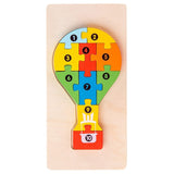 Puzzle din Lemn 3D Montessori, Flippy, Jucarie Educativa pentru Copii, 0-3 Ani, Vopsea Ecologica, Dezvolta Motricitatea Fina, Coordonarea, Logica,  11 Piese, Model Balon cu Aer Cald, Multicolor - vivimall.ro