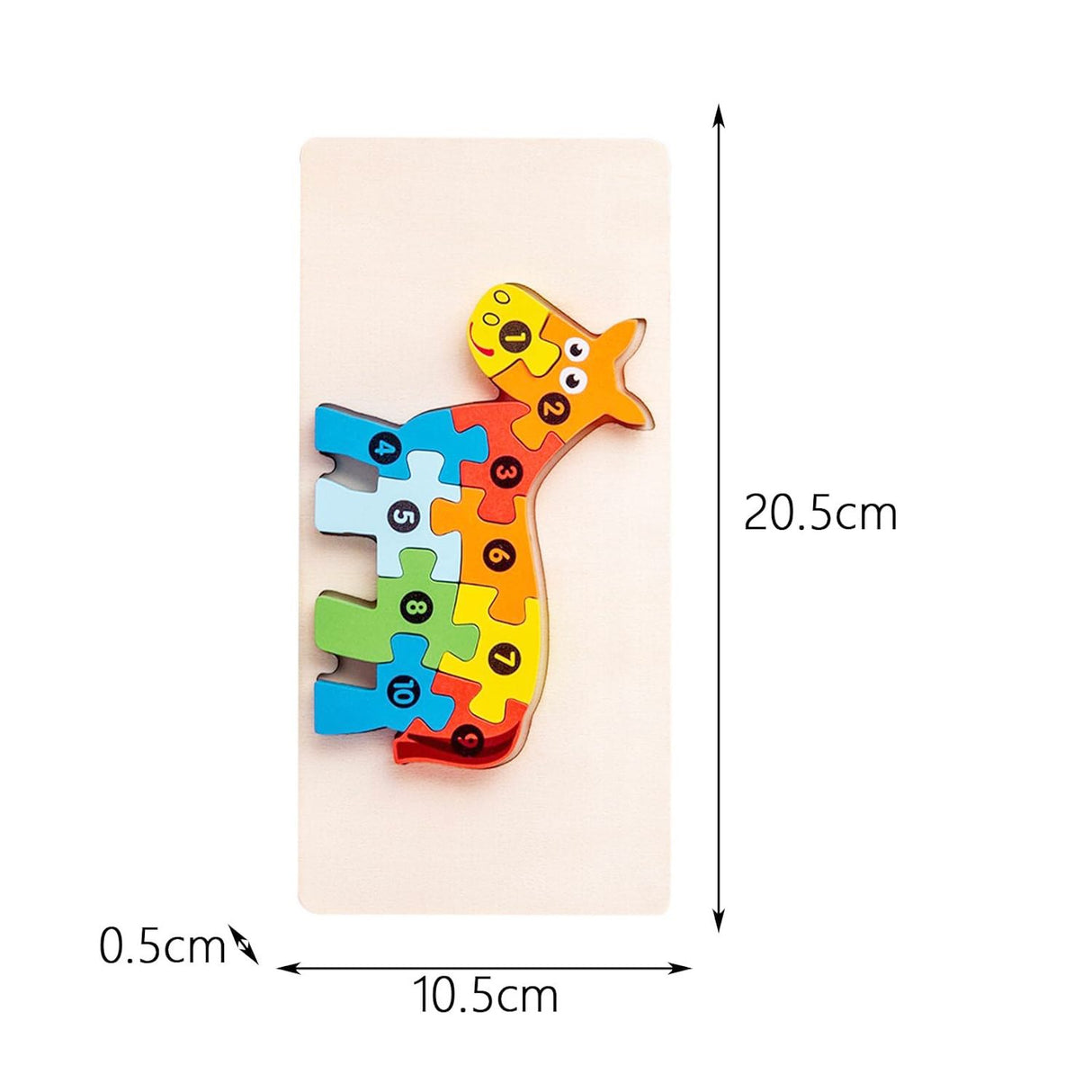 Puzzle din Lemn 3D Montessori, Flippy, Jucarie Educativa pentru Copii, 0-3 Ani, Vopsea Ecologica, Dezvolta Motricitatea Fina, Coordonarea, Logica,  11 Piese, Model Magarus, Multicolor - vivimall.ro