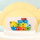 Puzzle din Lemn 3D Montessori, Flippy, Jucarie Educativa pentru Copii, 0-3 Ani, Vopsea Ecologica, Dezvolta Motricitatea Fina, Coordonarea, Logica,  11 Piese, Model Nava, Multicolor - vivimall.ro