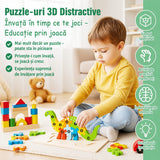 Puzzle din Lemn 3D Montessori, Flippy, Jucarie Educativa pentru Copii, 0-3 Ani, Vopsea Ecologica, Dezvolta Motricitatea Fina, Coordonarea, Logica,  11 Piese, Model Nava, Multicolor - vivimall.ro