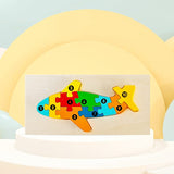 Puzzle din Lemn 3D Montessori, Flippy, Jucarie Educativa pentru Copii, 0-3 Ani, Vopsea Ecologica, Dezvolta Motricitatea Fina, Coordonarea, Logica,  11 Piese, Model Avion, Multicolor - vivimall.ro