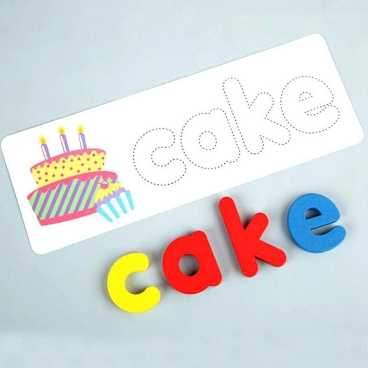 Jucarie Educativa Montessori, Flippy, Puzzle Interactiv pentru Formarea Cuvintelor, Invatarea Alfabetului Englez, 52 Litere din Lemn si 28 Carduri fata-verso, Dezvolta Logica si Vocabularul, 3 ani+, Multicolor - vivimall.ro