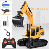 Excavator Jucarie pentru Copii, Vivimall, Jucarie Excavator cu Telecomanda, Jucarie de Constructie, Acumulator cu Incarcare USB, 23 x 22 x 9 cm, Portocaliu - vivimall.ro