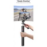 Trepied Selfie Stick, Flippy, Extensibil, Telecomanda Bluetooth Reincarcabila, Pentru Calatorii, Vlog Video si Fotografie, 30,6 x 7,6 x 3,5 cm, Negru - vivimall.ro
