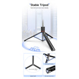 Trepied Selfie Stick, Flippy, Extensibil, Telecomanda Bluetooth Reincarcabila, Pentru Calatorii, Vlog Video si Fotografie, 30,6 x 7,6 x 3,5 cm, Negru - vivimall.ro