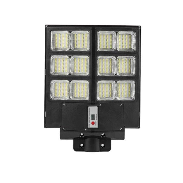 Lampa Solara Stradala, Cu Telecomanda, Senzor De Miscare Si Lumina, Suport Prindere, 480 Led-Uri, Ip65, Abs, 15Ah, 300W, Temperatura Culoare 6500K, 44.6X34.8X7.2 Cm, Autonomie 10-12 Ore, Negru - vivimall.ro