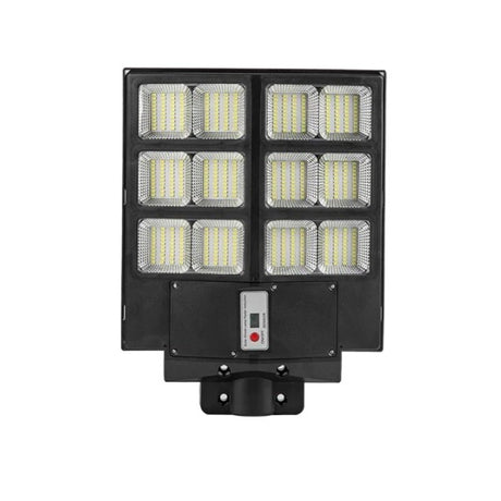 Lampa Solara Stradala, Cu Telecomanda, Senzor De Miscare Si Lumina, Suport Prindere, 480 Led-Uri, Ip65, Abs, 15Ah, 300W, Temperatura Culoare 6500K, 44.6X34.8X7.2 Cm, Autonomie 10-12 Ore, Negru - vivimall.ro