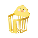 Suport pentru Hartie Igienica, Vivimall, din Plastic PP, Montare pe Perete cu Adeziv, Model Ratusca, 17.5x13.5x12 cm, Galben - vivimall.ro