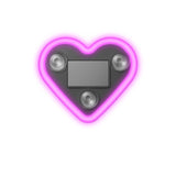 Lumina Auto Ambientala, Flippy, Model Inima, Incarcare Solara/USB, Afisaj Baterie, 9.7 x 8.4 x 1.6 cm, Roz