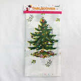 Fata de masa dreptunghiulara Vivimall, PVC, 2.5 mm grosime, imprimeu braduri, potrivit pentru Craciun, utilizare multipla, 180 x 108 cm, alb - vivimall.ro