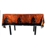 Fata de Masa, Vivimall, din Folie, Imprimeu Halloween - Casa Bantuita, 137 x 183 cm, Portocaliu - vivimall.ro