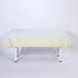 Fata de Masa, Vivimall, din Folie, Imprimeu Stele Aurii, Impermeabila, 137 x 183 cm, Alb - vivimall.ro