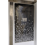 Fata de Masa, Vivimall, din PEVA, Imprimeu Buline Argintii, 137 x 274 cm, Impermeabila, Fara Pete, Curatare Rapida, Negru - vivimall.ro