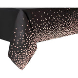 Fata de Masa, Vivimall, din PEVA, Imprimeu Buline Roz, 137 x 274 cm, Impermeabila, Fara Pete, Curatare Rapida, Negru - vivimall.ro