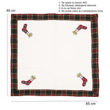 Fata de Masa Vivimall, Material In Brodat, cu Motive de Craciun Ghetute, 180 x 40 cm, Alb - vivimall.ro