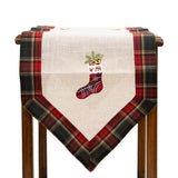 Fata de Masa Vivimall, Material In Brodat, cu Motive de Craciun Ghetute, 180 x 40 cm, Crem - vivimall.ro